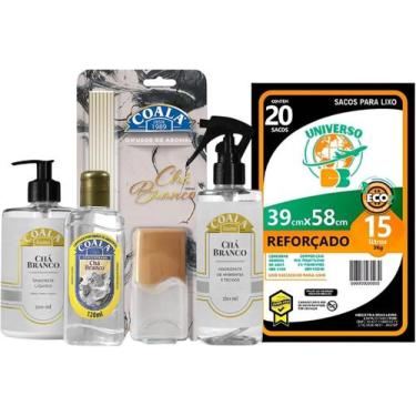 Imagem de Kit Aromas Coala Chá Branco 4 Produtos Difusor, Limpador Concentrado, 