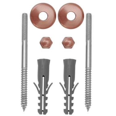 Imagem de Kit Parafuso Inox Rose 8mm Fixação Vaso Sanitário e Bidê - Modelar