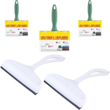 Imagem de Kit 2 Rodo de pia Branco e 3 Rolo Adesivo Tira Pelos com 2 Refis