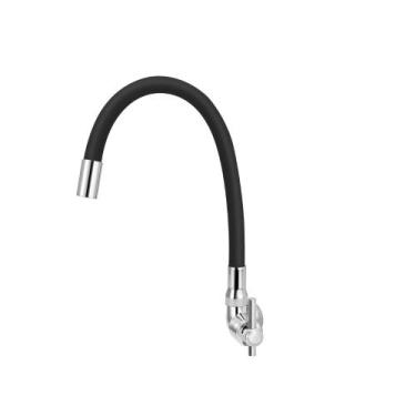 Imagem de Torneira Flexível Parede Cozinha Gourmet Preta Black - Modelar