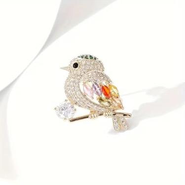 Imagem de 1 broche fofo com strass brilhante - liga de zinco, perfeito para vestidos, blusas, suéteres, cachecóis e casacos - ideal para presentes de dia das mães