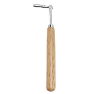 Imagem de QWORK Chave de afinação de piano nº 2, ferramenta universal de afinação de cabo longo com bolsa de veludo, kit de reparo de piano profissional e iniciante para pianos verticais e de cauda, 29,5 cm C x