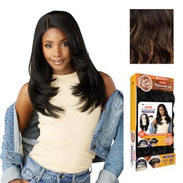 Imagem de Sensationnel Curls Kinks and Co Kinkyedges Wig - Kinky Blow Out 20 Inch Y Part Lace Natural Kinky Edge textured Hairline for Natural 3B to 4C Hair Textures (F1B/30)