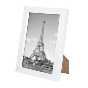 Imagem de Porta-retrato 10 x 15 cm, exiba imagens de 9 x 12 cm com tapete ou 10 x 15 cm sem tapete, moldura para pendurar na parede, branca