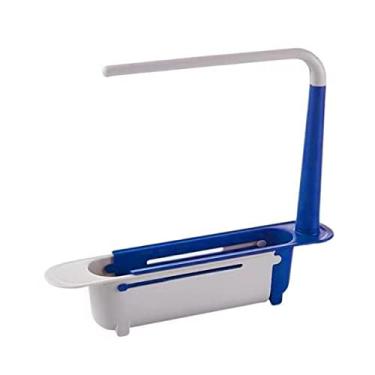 Imagem de Suporte para pia de cozinha Prateleira escoamento retrátil Aperto pano prato multifuncional Organizador esponja toalha r