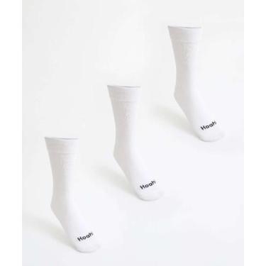 Imagem de Kit 3 Pares Meias Masculina Soquete Branco-78056 - HOAHI, Branco, 39/4