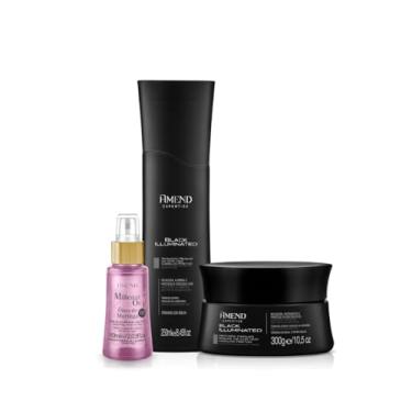 Imagem de Amend Expertise Black Illuminated Shampoo 250ml + Mascara 300ml + Millenar Oil Moringa 60ml