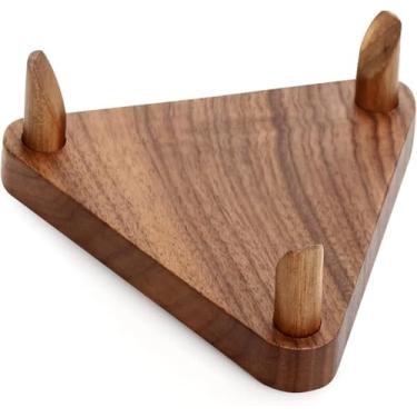 Imagem de Suporte de Exibição em Madeira Noz-pecã Assinatura para Mostrar Memorabilia Basquete e Futebol Alto- Grau FAS da América do Norte com Grão Natural Finalização Polida à Mão Revestimento Verniz Ecológic