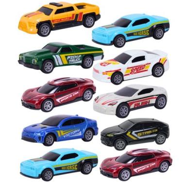 Imagem de Kit 10 Carrinhos Miniatura Esportivo Die-cast Metal 1:64 CBS0624 - Cas