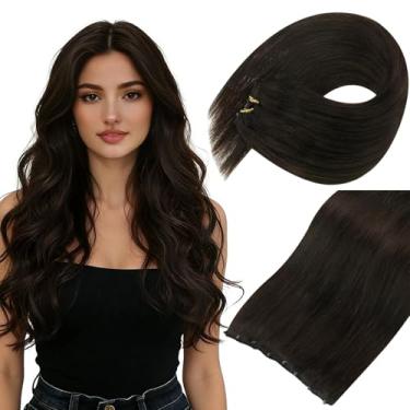 Imagem de Sunny Hair Extensões De Trama Com Miçangas Humanas 50G Micro Retas Fácil Castanho Escuro 18"