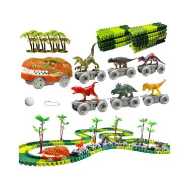 Imagem de Brinquedo Educativo De Corrida De Trem Magnético Temático De Dinossaur