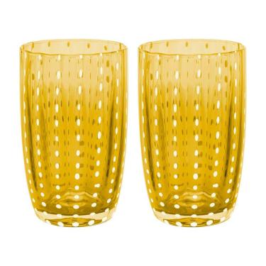 Imagem de Cj 2 Copos Altos de Vidro Orquídea Âmbar 500ml Wolff