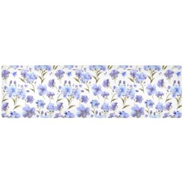 Imagem de Aquarela flores azuis em branco resistente ao calor, tripé de mesa de cozinha, acessórios de mesa para sala de jantar