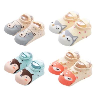 Imagem de Kit 4 Meias Sapatilhas Antiderrapante Pietra Baby Infantil Unissex Alg