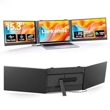 Imagem de Monitor extensor de tela de laptop – 38.9 cm IPS 1080P ultrafino 16:10 Dual portátil, acessório Plug & Play, várias telas para laptops de 38.1 cm-43.9 cm para Mac Win trabalho/escritório/viagem (S04)