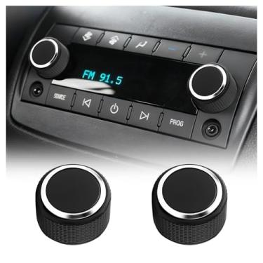 Imagem de 2 peças de substituição de botões de rádio traseiros de carro OEM #22912547, botão de volume de rádio traseiro compatível com Cadillac Buick Chevy GMC, botão de substituição de botão de controle de