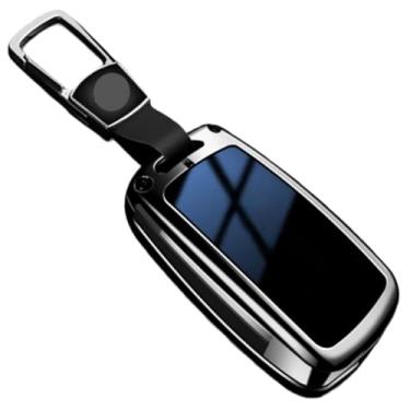 Imagem de Liga de carro dobrável chave capa fob caso titular escudo compatível com audi c5 c6 r8 a1 a3 a4 a5 a6 a7 q3 q5 q7 s6 b6 b7 b8 8p 8v 8l tt rs rs3 s3(A-blue chain)