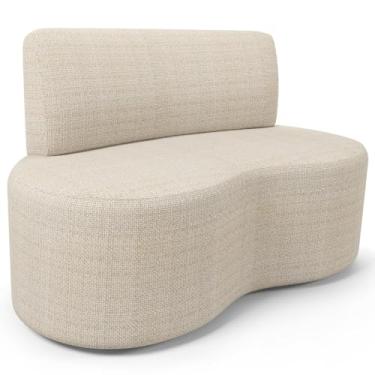Imagem de Sofá 2 Lugares Orgânico Para Sala de Estar Living Larissa L02 Linho Palha - Lyam Decor
