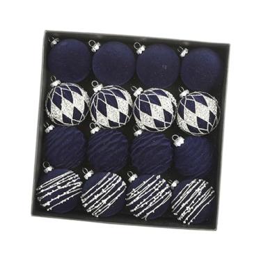 Imagem de Sclmgo 16 Bolas de Natal de Veludo, Decorações Natalinas para Pendurar, Enfeites de Natal para Casa, Celebrações E Ano, Azul, Tamanho real