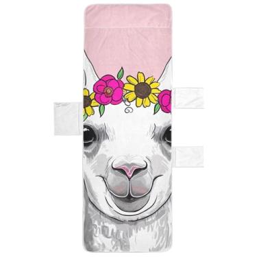 Imagem de Linda capa de cadeira de praia de alpaca para espreguiçadeira de praia com bolsos, espreguiçadeira de piscina costeira, 203 x 76 cm