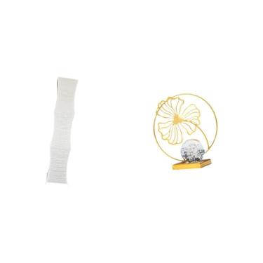 Imagem de Whtkoph Luminária de Chão de Papel com Cúpula E Estátua de Folha, Figura Decorativa de Ferro para Sala de Estar, Ideal para Estante, Mesa Ou Quarto.