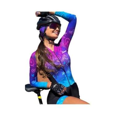 Imagem de Macacão De Ciclismo Feminino De Manga Longa Para Triathlon Little Monk