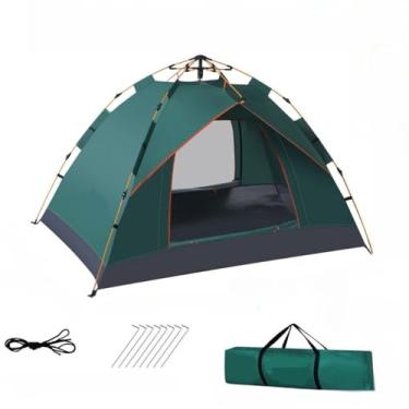 Imagem de Barraca de Camping Pop Up Familiar 4 Pessoas 210x200x135cm, Automática, Impermeável Oxford 210D, Com Tela Mosquiteiro(2-3pessoas(200x150x125cm),Verde)