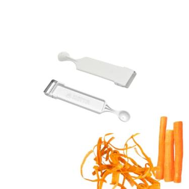 Imagem de Descascador de Legumes em Plástico com Boleador, Branco, 17cm, Cozinha, Legumes, Alimentos, Prático