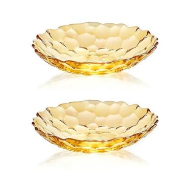 Imagem de Coafiy Pacote com 2 tigelas de frutas de vidro, suporte de cesta de frutas, tigela de frutas de cristal, prato de sobremesa, tigela de pedestal decorativa, para decoração de mesa para casa, escritório