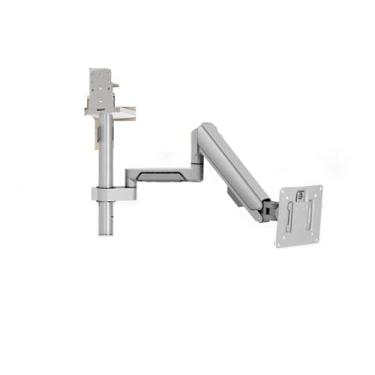 Imagem de Estante de dormitório escolar dobrável para baixo sem danificar o braço de pressão de ar da mesa Suporte telescópico ajustável para monitor 23-61.0-68.6 cm (cinza)