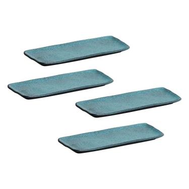 Imagem de Conjunto De Travessas Retangulares Médias Porto Brasil Azul