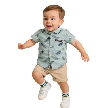 Imagem de Conjunto Roupa Mauricinho Infantil Temático Menino Verde, Verde, 1