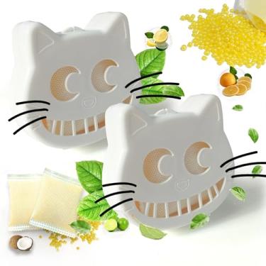 Imagem de PurifyLogix Kit de desodorizante reutilizável para caixa de areia para gatos, inclui 2 caixas adesivas e 2 sacos desodorizantes de carvão ativado com limão, armadilha universal de odores de gatos para