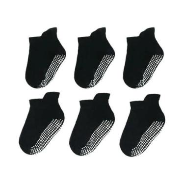 Imagem de Meias Antiderrapantes Para Crianças 6 Pares Meninos Meninas Bebê Meias