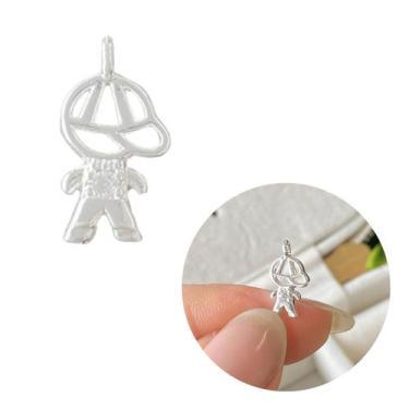 Imagem de Pingente prata filho menino cravejado banhado sem corrente - Morganitt