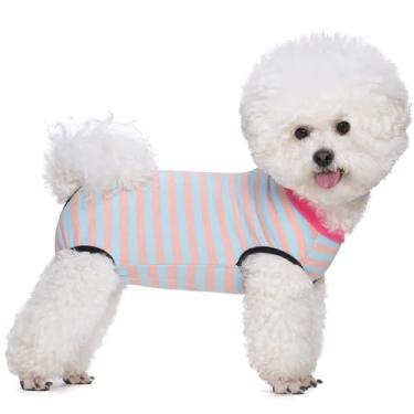 Imagem de Paipeper Traje de recuperação de cães após a cirurgia, roupas esterilizadas para cães fêmeas, camisa de cachorro pequeno médio, alternativa de cone de coleira eletrônica, macacão de cachorro para