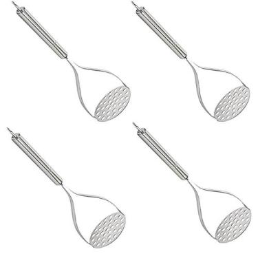 Imagem de 4 Amassador Espremedor De Batatas Purê Inox Cabo Reforçado - Rio Tijuc