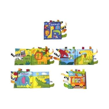 Imagem de Brinquedos Cognitivos Infantis Livro De Tecido Com Cauda De Animal Pop