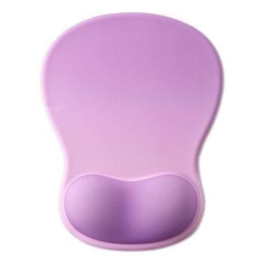 Imagem de Mouse pad de gel com suporte de pulso, mousepad ergonômico com descanso de pulso, mouse pad para jogos com almofada macia e base de poliuretano antiderrapante, design côncavo e alívio da dor, para