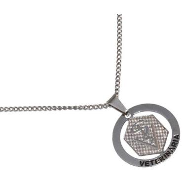 Imagem de Colar Cordão Minha Profissão Veterinária Aço Inox - Milena Folheados