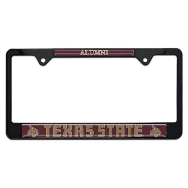 Imagem de Moldura de placa de licença de metal Texas State University Bobcats (Black Alumni)
