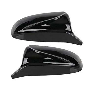 Imagem de Capa De Espelho Retrovisor De Carro Com Padrão De Fibra De Carbono/Carcaça Preta De Espelho Retrovisor Compatível Com BMW X5 X6 Híbrido E70 E71 E72 2007-2014(Glossy Black)