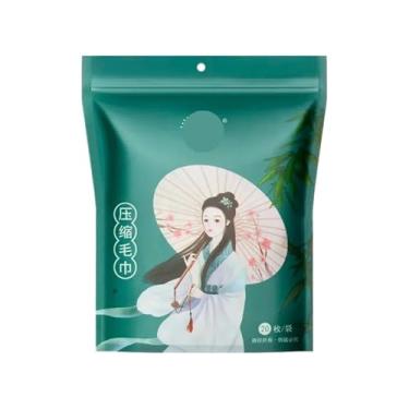 Imagem de 20 peças toalha comprimida descartável toalha de rosto portátil doces espessos lenços de limpeza facial