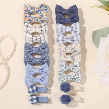 Imagem de 20 peças de grampos de cabelo pequenos para bebês meninas 3,6 cm - 5,6 cm mini conjunto de presilhas antiderrapantes totalmente forradas artesanais laço flor acessórios de cabelo para recém-nascidos
