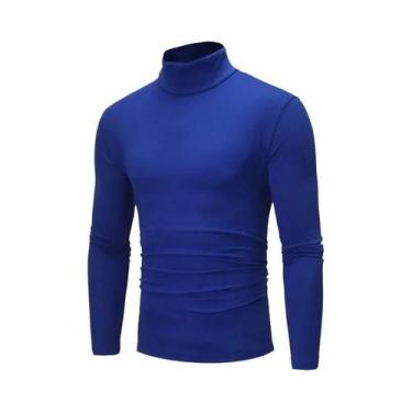 Imagem de Camiseta Masculina De Gola Alta Slim Fit De Manga Longa Moda Casual Re