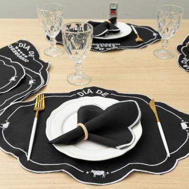 Imagem de Kit 12 Pçs 6 Lugares Mesa Posta Sousplat Jogo Americano Churrasco Bord