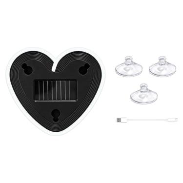 Imagem de Luzes LED para carro, à prova d'água, alimentadas por energia solar, sem fio, luz de coração neon para veículo, para caminhão, trailer, SUV, janela, noite, dirigir, viajar, viajar, namorar motoristas