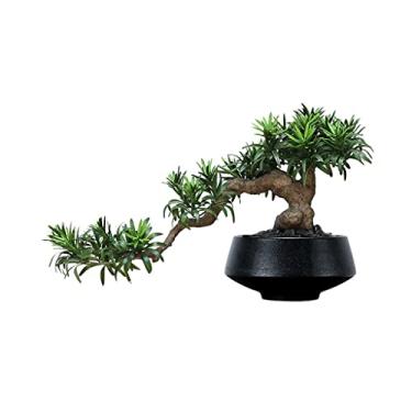 Imagem de Árvore artificial, bonsai artificial, vaso de flores de cerâmica, planta artificial, decoração de escritório, decoração de mesa, enfeite de árvore falsa (A-47 * 28 cm)