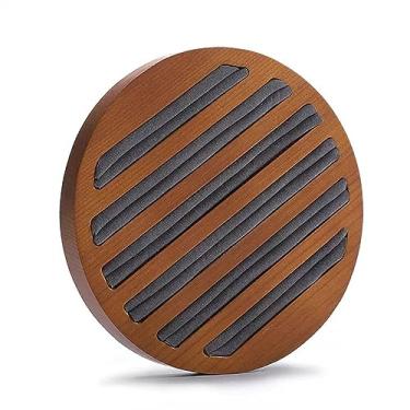 Imagem de URGDWEKJY Suporte de joias bandeja de brincos de madeira maciça empilhável com 6 compartimentos bandeja de brinco de veludo armário de exibição de joias caixa de armazenamento de joias rack de