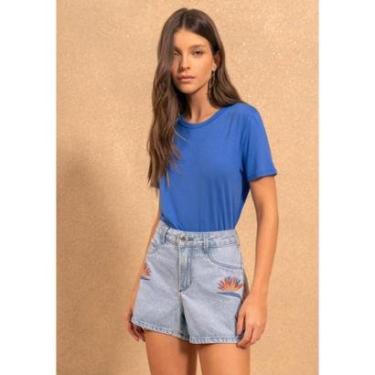 Imagem de Blusa Básica De Mangas Curtas Em Malha Com Elastano-Feminino